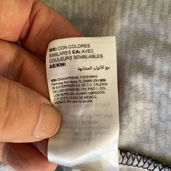 Chico’s Knit 3/4 Sleeve V-Neck Pullover Dress Women’s 3 US 16/18 Trapeze - Picture 8 of 8